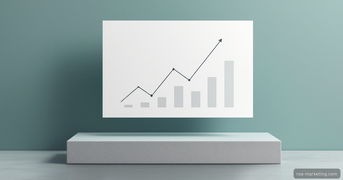 AI interface generating Google Ads copy with conversion metrics overlay, corporate modern aesthetic
