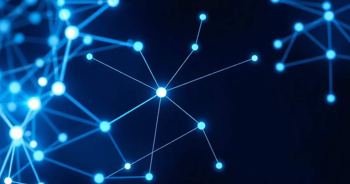Abstract glowing artificial intelligence neural network representing AI Overviews and generative search legal liability